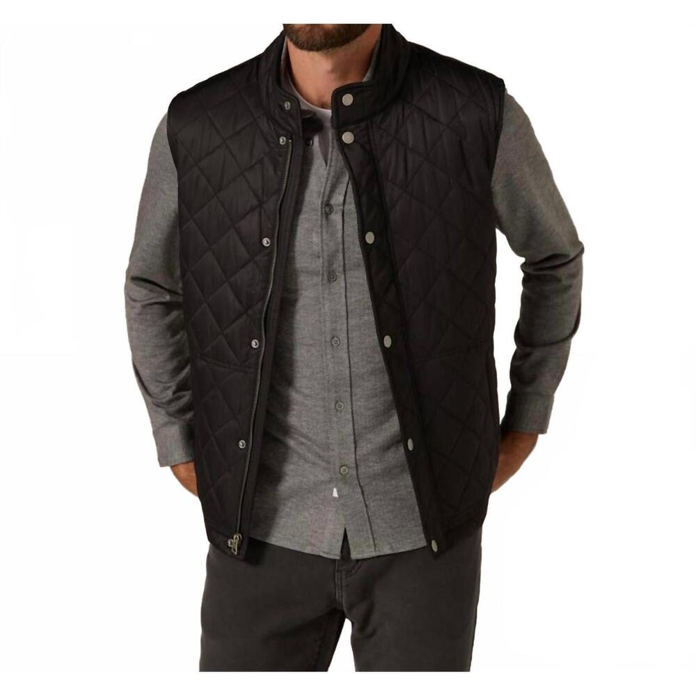NEW 7DIAMONDS crest quilted vest in black